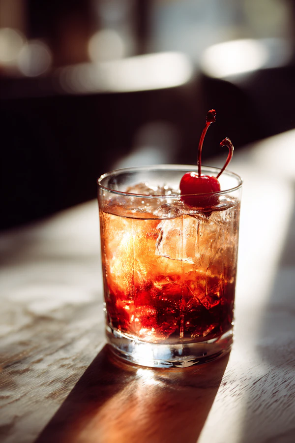 Cherry Garnished Cocktail