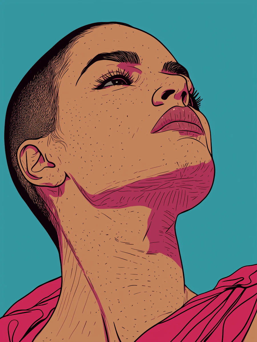 Stylized Portrait of a Contemplative Person