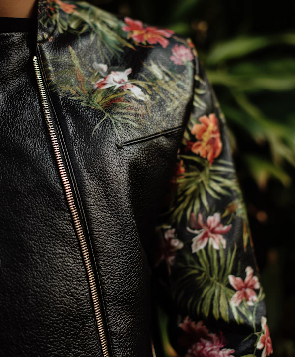 Floral Leather Jacket