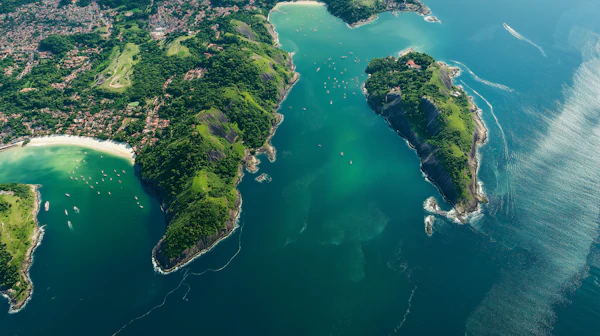 Aerial View of Coastal Paradise
