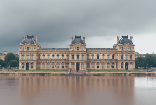 Beaux-Arts Waterfront Edifice Amidst Moody Skies