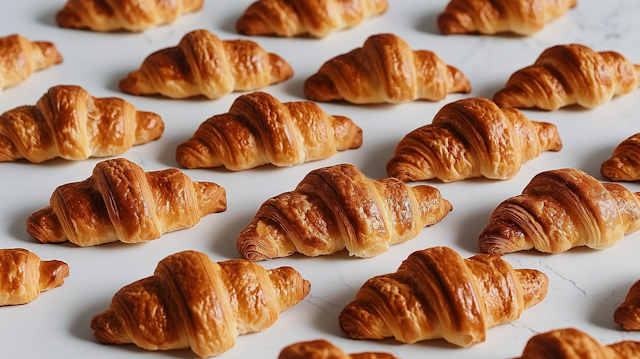 Assortment of Freshly Baked Croissants