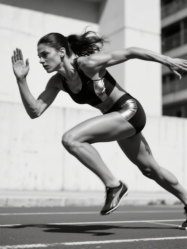 Dynamic Sprinting Athlete
