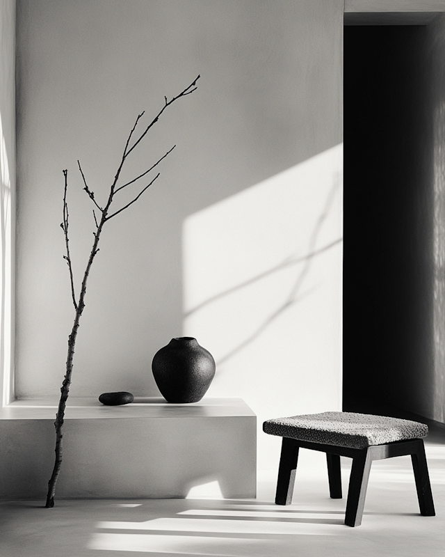 Minimalist Interior with Light and Shadow