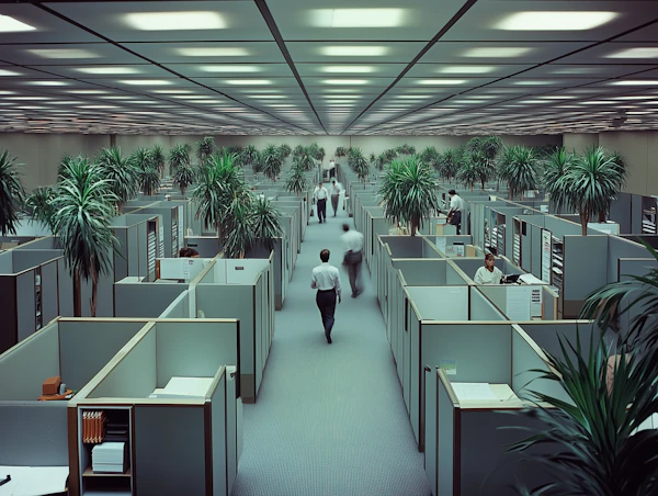 Open-Plan Office with Workers