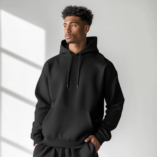 Young Man in Black Hoodie