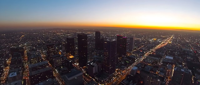 Aerial Cityscape at Dusk