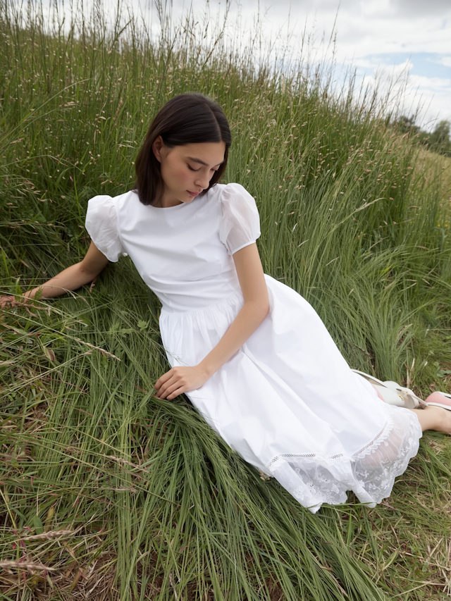 Woman in Grassy Field
