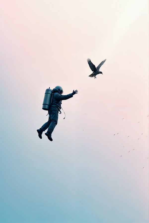 Space Explorer and Bird