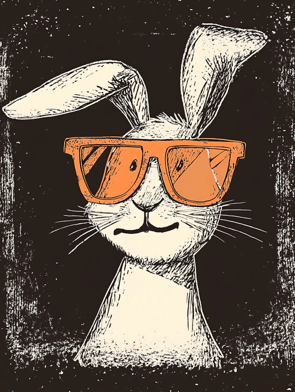 Stylized Rabbit with Sunglasses