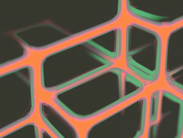 Neon Grid Abstract Art