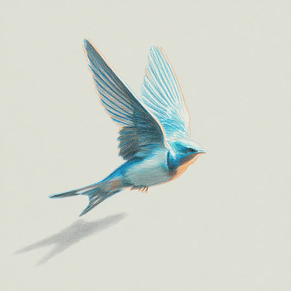 Blue Bird in Flight