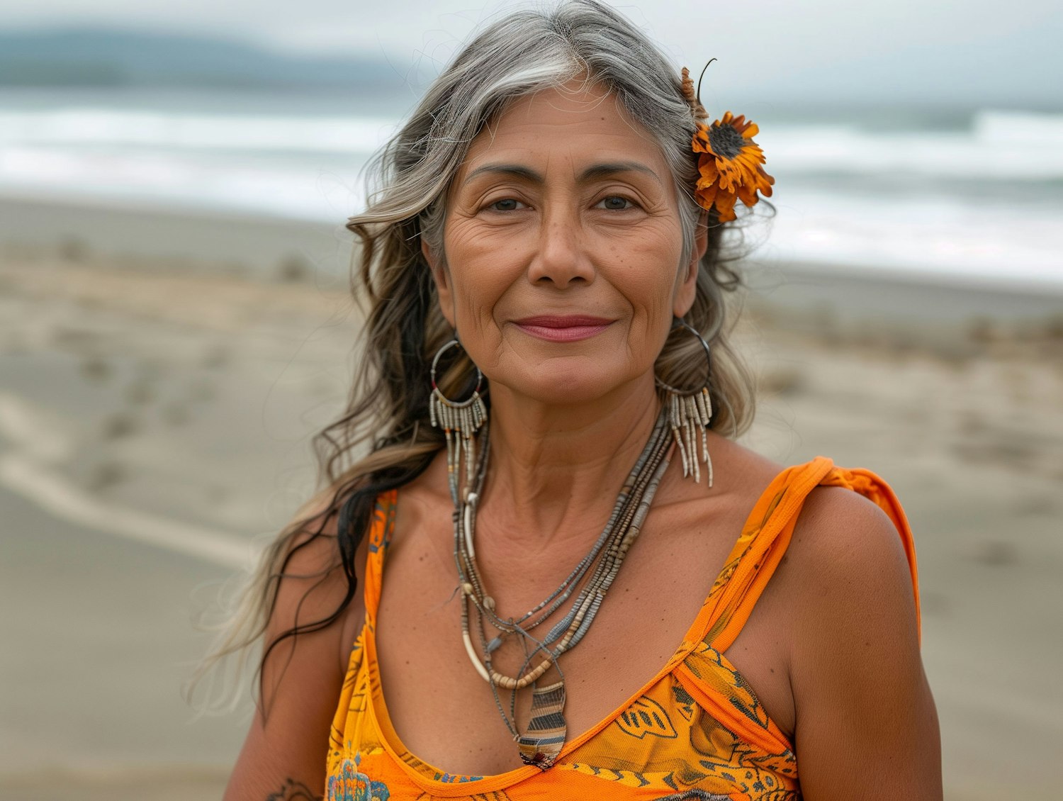 Serene Woman on Beach