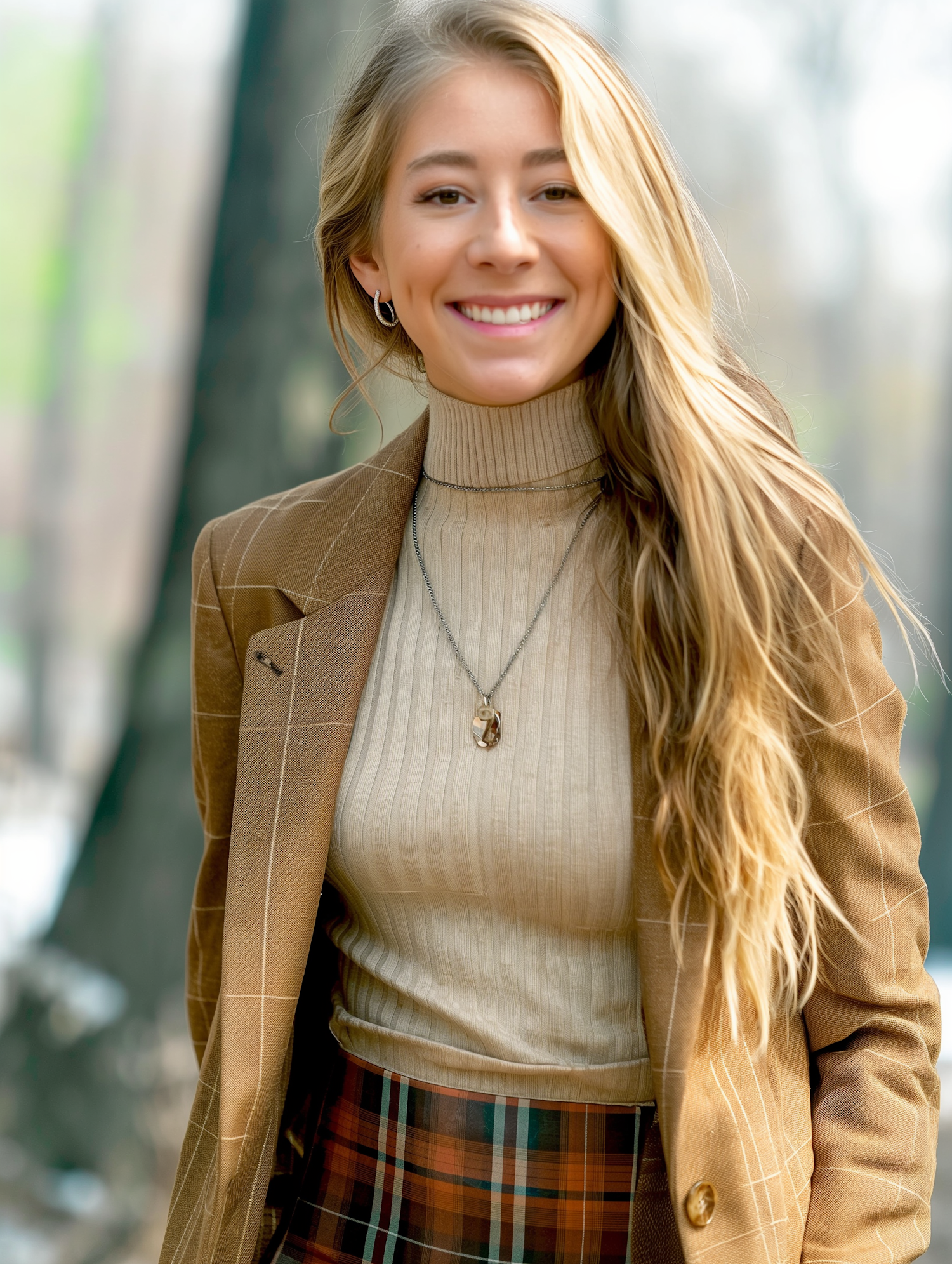 Joyful Young Woman in Natural Setting
