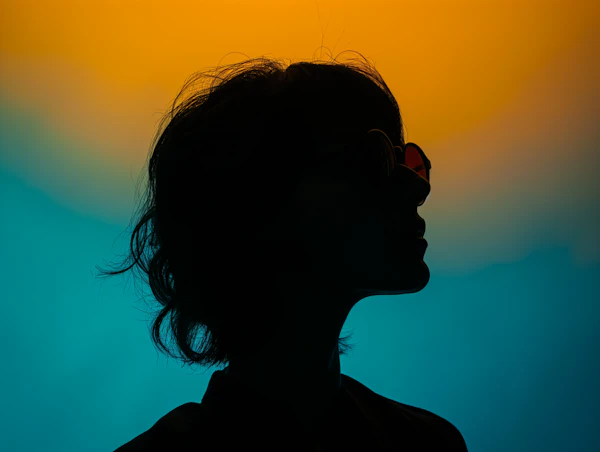 Contemplative Silhouette with Sunset Reflection