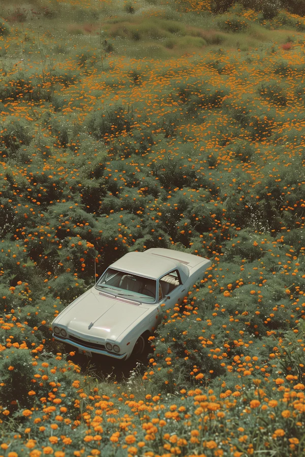 Vintage Car in Flowers