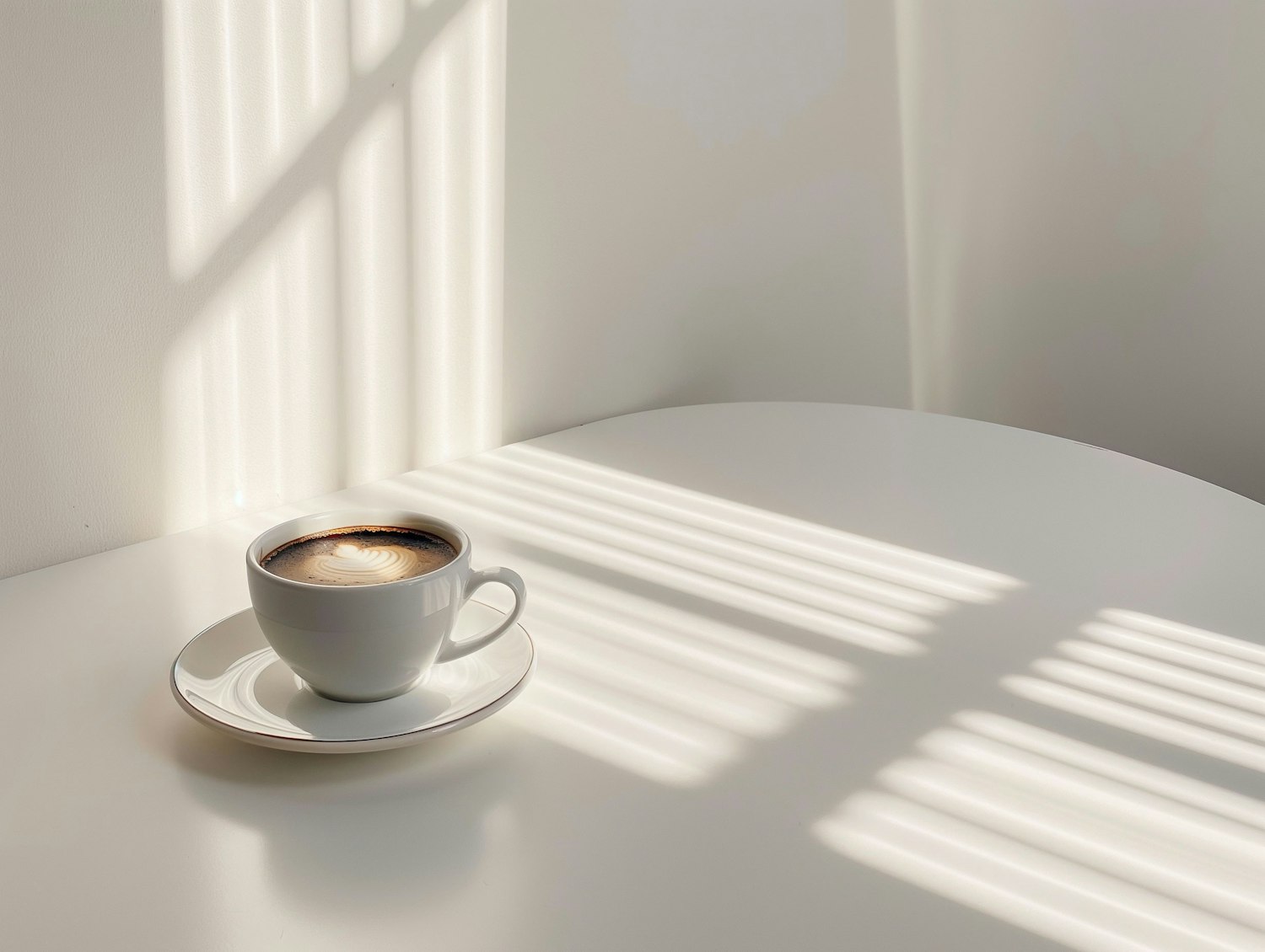 Morning Coffee with Artful Shadows