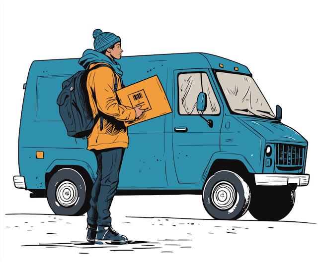 Delivery Man by Blue Van