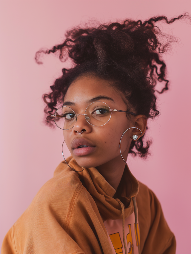 Confident Young Woman with Stylish Accessories