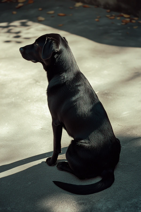 Black Dog in Sunlight