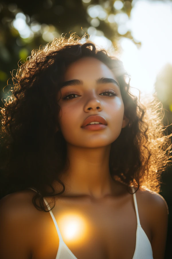 Serene Woman in Golden Sunlight