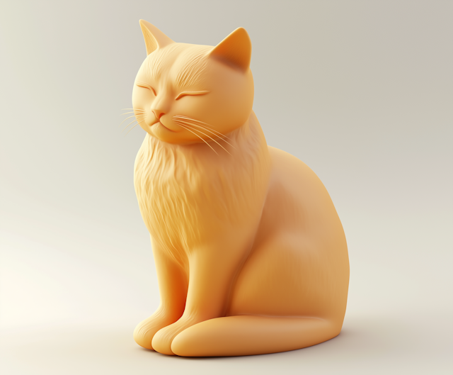 Stylized 3D Orange Cat Model