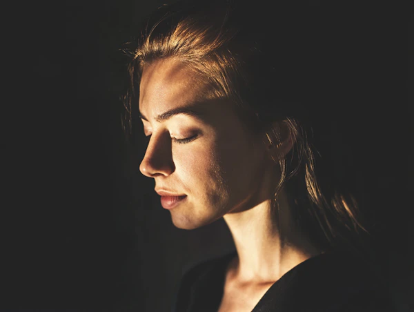 Serene Woman in Golden Light
