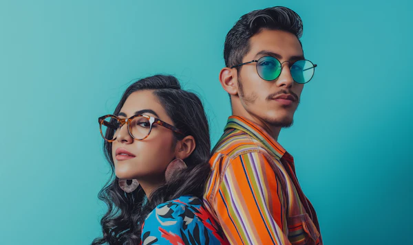 Stylish Young Couple in Urban Fashion