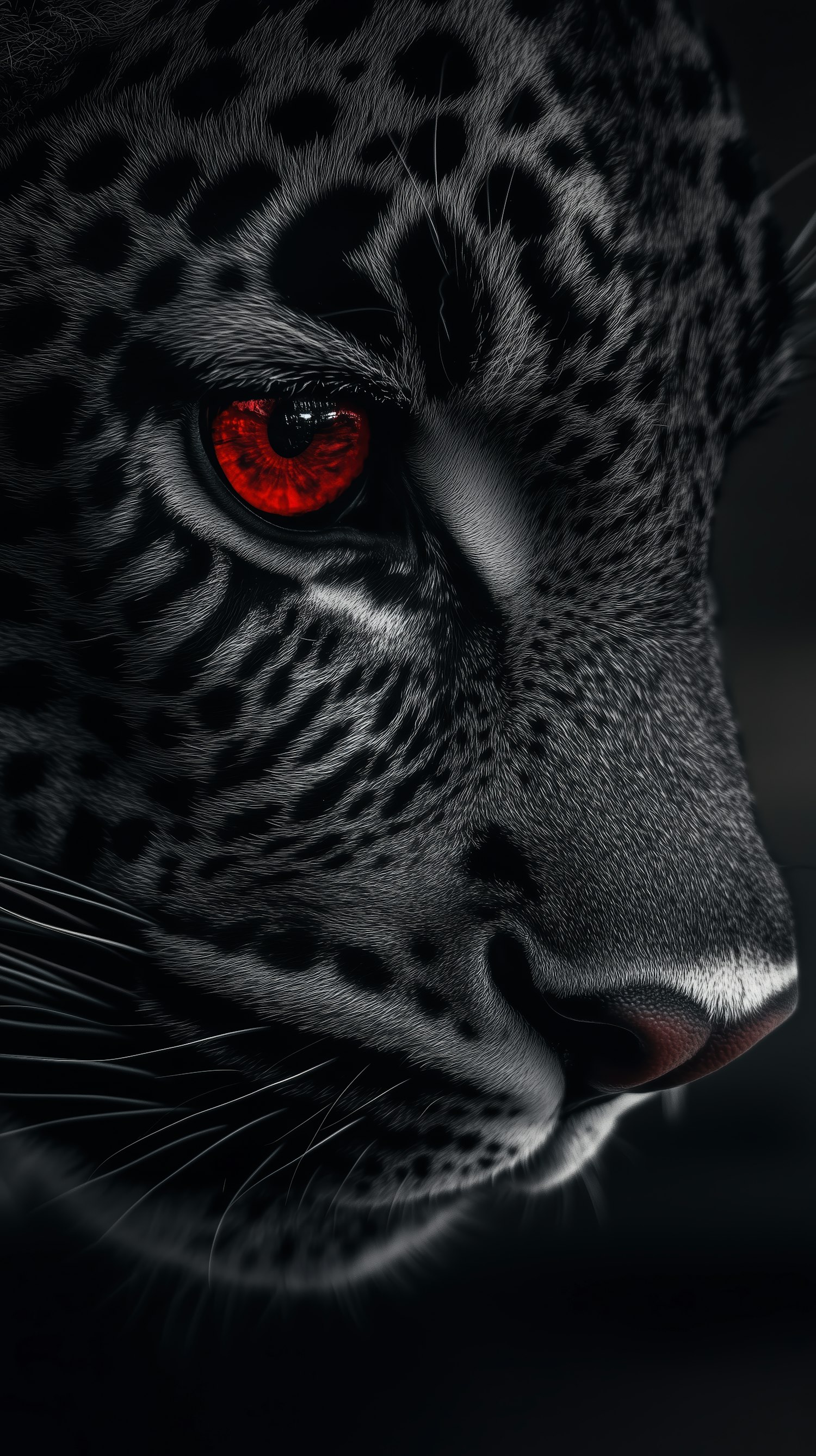 Leopard Close-Up with Red Eye