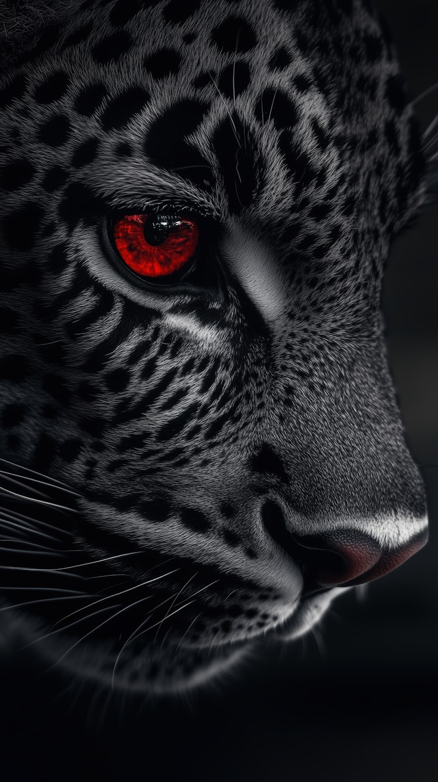 Leopard Close-Up with Red Eye