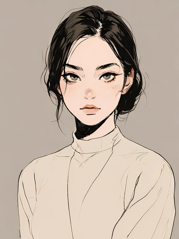 Stylized Portrait of a Young Woman