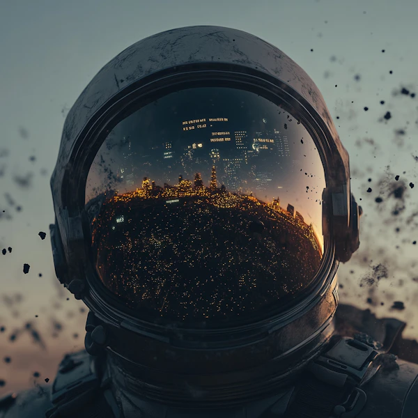 Astronaut Helmet Reflection