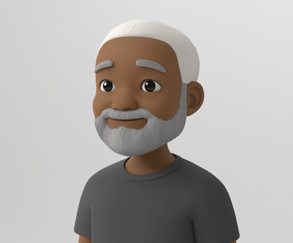 3D Character Portrait of Elderly Male