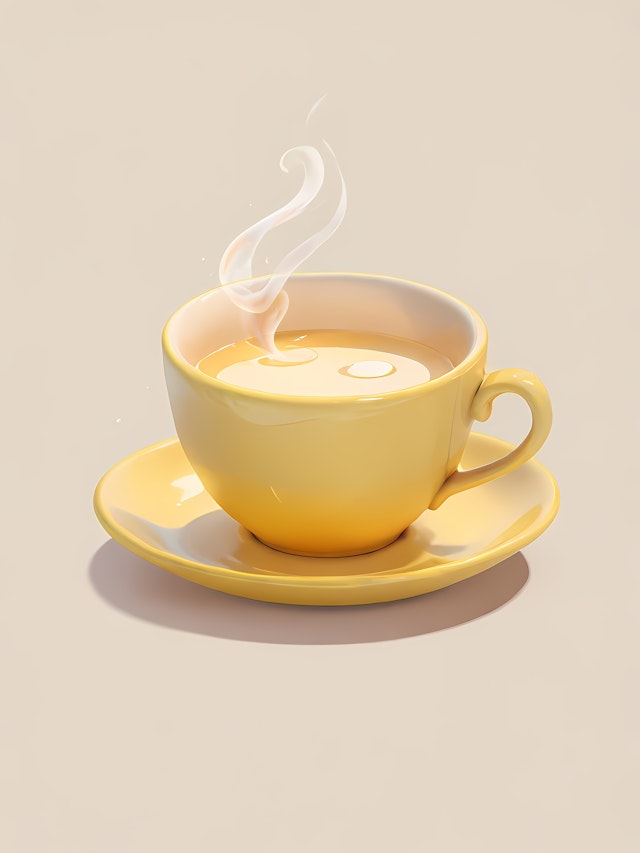 Yellow Cup with Steam