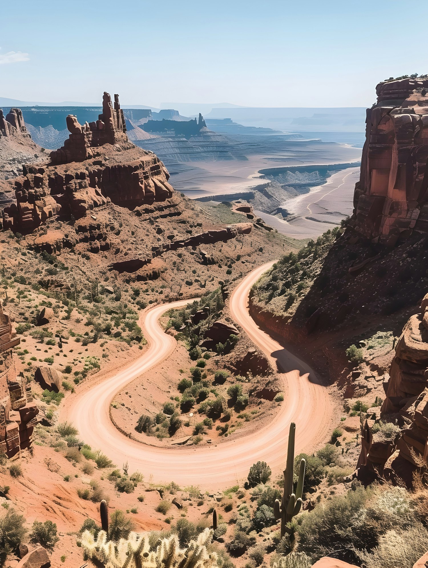 Desert Landscape with Red Rock Formations