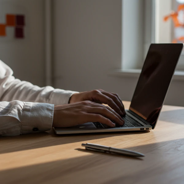 Person Typing on Laptop