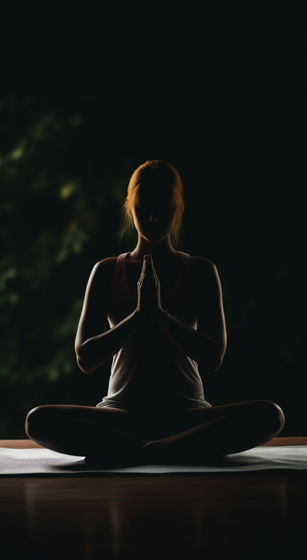 Serene Silhouette in Meditation