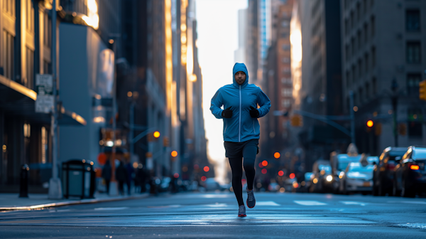 Urban Runner in Morning Light