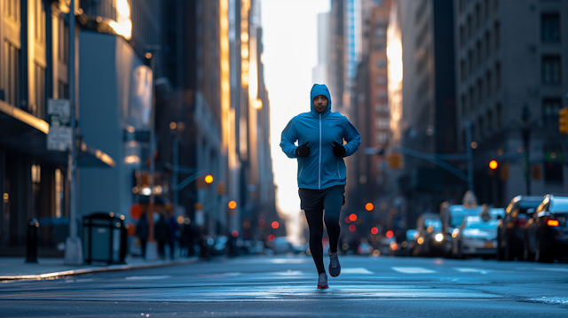 Urban Runner in Morning Light