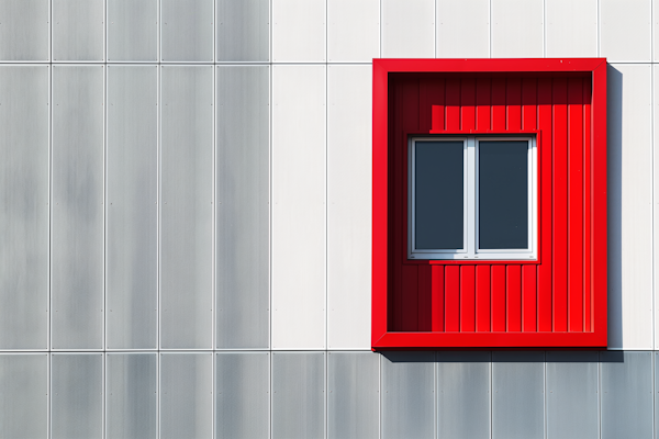 Modern Minimalism: The Red Window Contrast