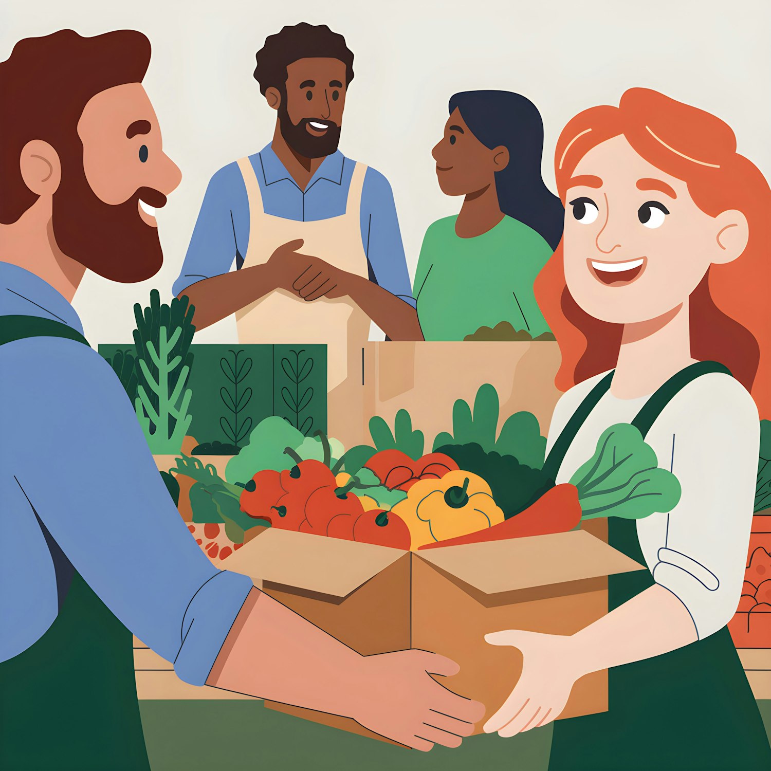 Vegetable Exchange Illustration