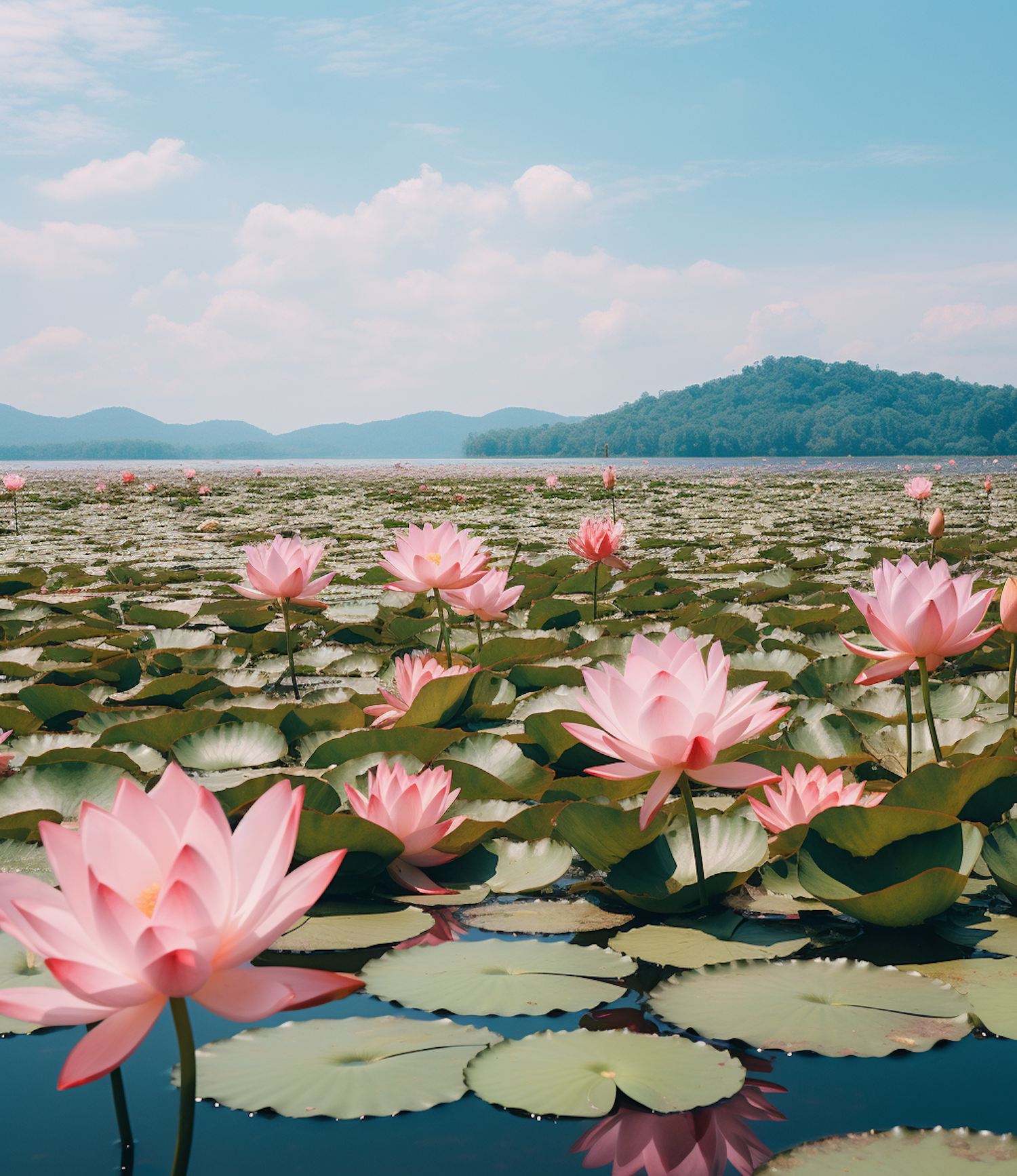 Tranquil Water Lily Panorama