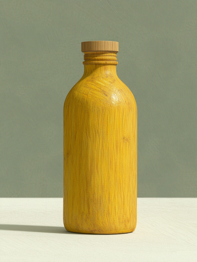 Yellow Wooden Texture Bottle