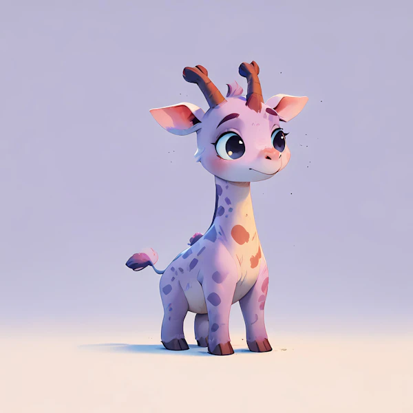 Whimsical Cartoon Giraffe
