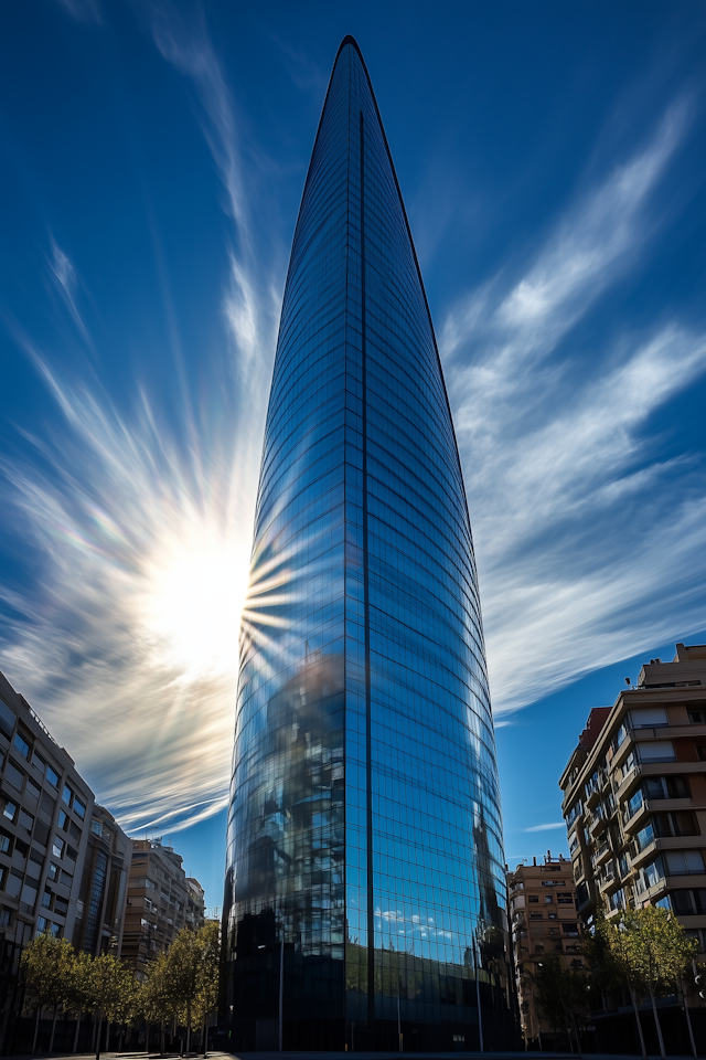 Striking Skyscraper with Curved Design