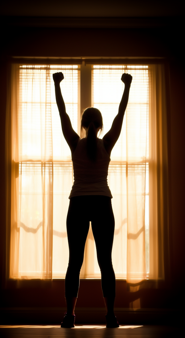 Triumphant Silhouette at Golden Hour