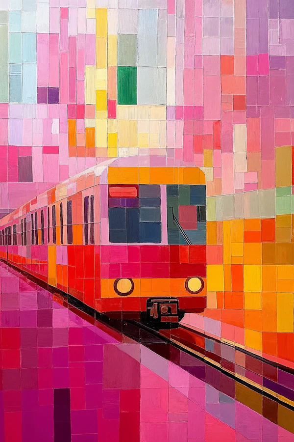 Abstract Train Illustration