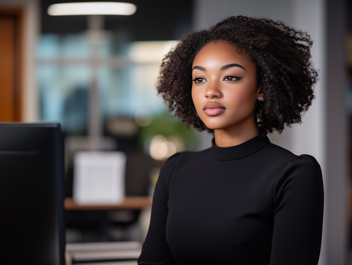 Focused Woman at Workspace