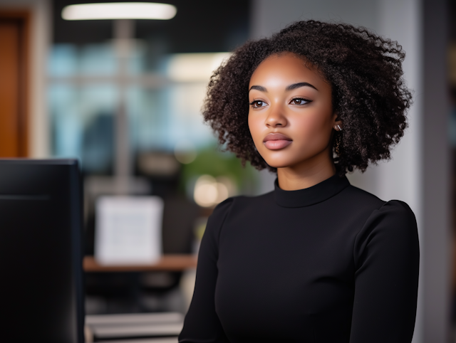 Focused Woman at Workspace