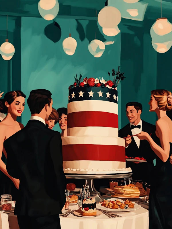 Elegant Celebration with Patriotic Cake